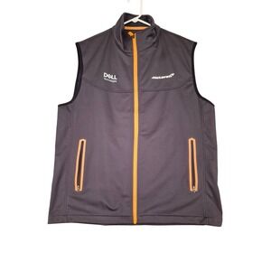 McLaren F1 Racing Team Dell Technologies Softshell Vest Mens Grey Orange Sz M